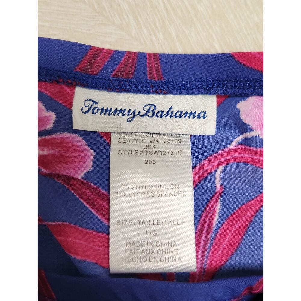 Tommy Bahama Oasis Blossoms Flounce Skirt Cover-Up Floral Blue Ruffle Large - Picture 9 of 9